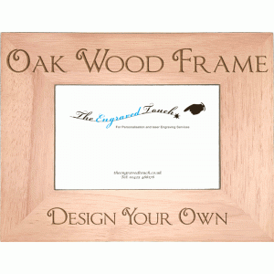 Personalised Wooden Photo Frame 4x6 Oak Wood