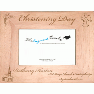 Christening Personalised Oak Wood Wooden Photo Frame 4x6