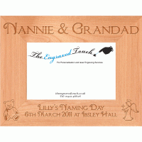 Naming Day Personalised Alder Wood Wooden Photo Frame 5x7