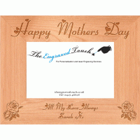 Mothers Day Personalised Alder Wood Wooden Photo Frame 4x6 - Template 1