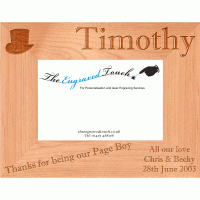 Page Boy Personalised Alder Wood Wooden Photo Frame 5x7