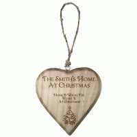 Personalised Rustic Thick Wooden Heart Christmas Template 2