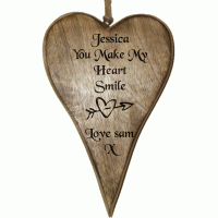 Personalised Small Rustic Wooden Heart Valentines Day Template 4