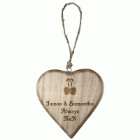 Personalised Rustic Thick Wooden Heart Valentines Template 4