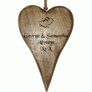 Personalised Small Rustic Wooden Heart Valentines Day Template 5