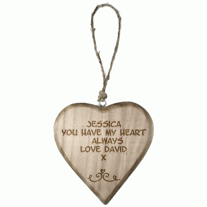 Personalised Rustic Thick Wooden Heart Valentines Template 5