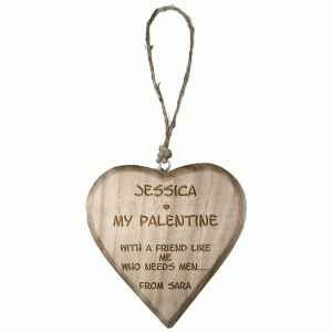 Personalised Rustic Thick Wooden Heart Valentines Template 6