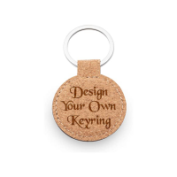 Design Your Own Personalised Cork Round Keyring | Real Cork | Perfect Gift / Present |