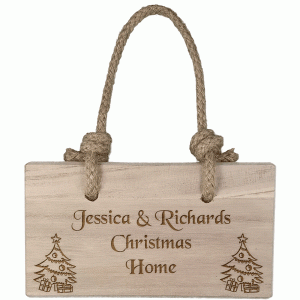 Personalised Large Rectangle Wooden Plaque Christmas Template 1