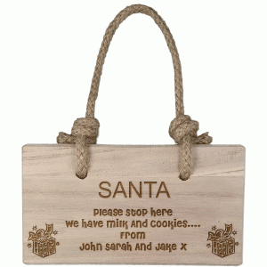 Personalised Large Rectangle Wooden Plaque Christmas Template 3