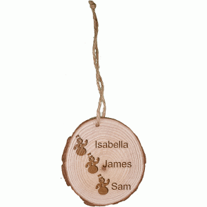 Personalised Small Round Rustic Wooden Plaque Christmas Template 3