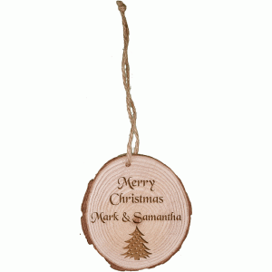 Personalised Small Round Rustic Wooden Plaque Christmas Template 4