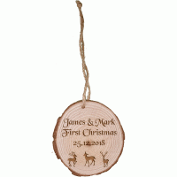 Personalised Small Round Rustic Wooden Plaque Christmas Template 5
