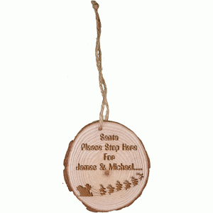 Personalised Small Round Rustic Wooden Plaque Christmas Template 8