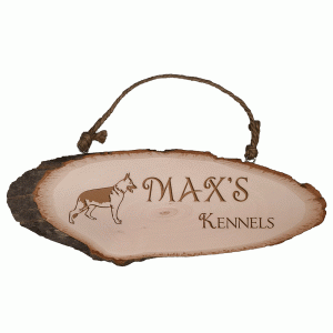 Personalised Rustic Wooden Plaque Dog Template 1