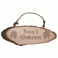 Personalised Rustic Wooden Plaque Garden Template 1