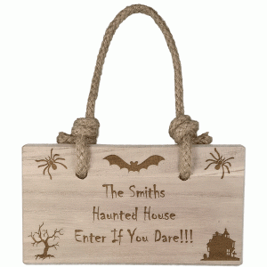 Personalised Large Rectangle Wooden Plaque Halloween Template 1