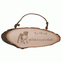 Personalised Rustic Wooden Plaque Pug Template 2