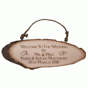 Personalised Rustic Wooden Plaque Wedding Template 2